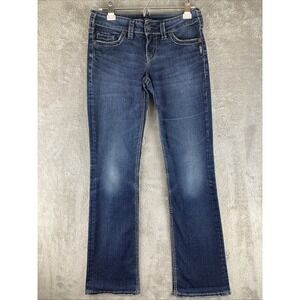 Silver Jeans Co. Women's Size 26x33 Suki Mid Rise Slim Boot  Blue Denim Stretch